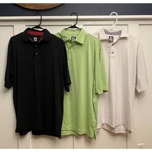 Lot of 3 Footjoy Mens Polo Shirt, Golf Performance, Pro Dry, Casual Size Large‎